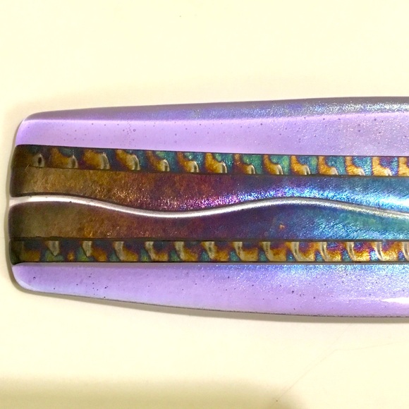 Handmade Chris Paulson art glass tray - Picture 6 of 12